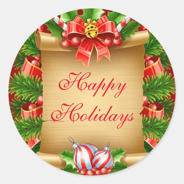 Pegatinas de Felices Fiestas (Anverso)