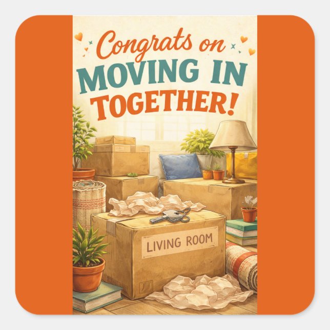 Pegatinas de Felicitación por Nueva Casa/Mudanza (Anverso)