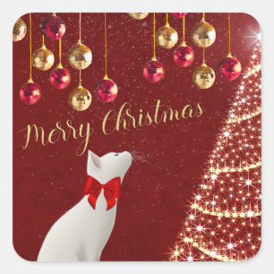 Pegatinas de felinos de Navidad