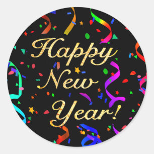 pegatinas de "Feliz Año Nuevo"