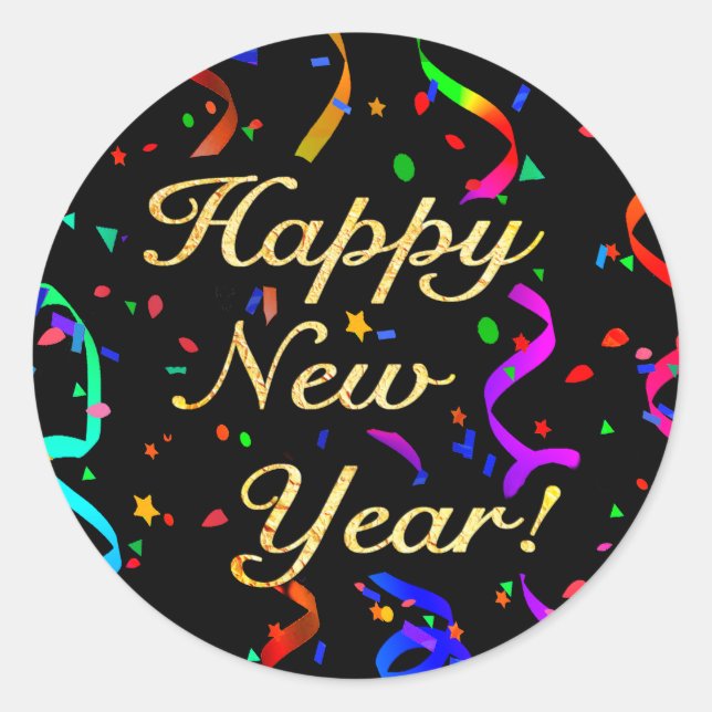 pegatinas de "Feliz Año Nuevo" (Anverso)