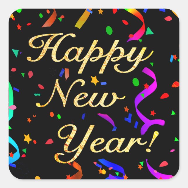 pegatinas de "Feliz Año Nuevo" (Anverso)