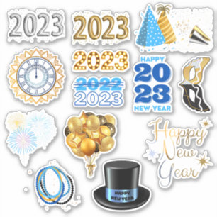 Pegatinas de Feliz Año Nuevo 2023