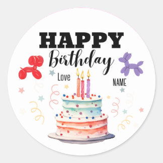 Pegatinas de Feliz Cumpleaños, Forma Redonda