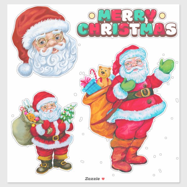 Pegatinas de Feliz Navidad (Hoja)