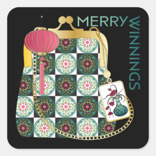 Pegatinas de feriado Mah Jongg Purse