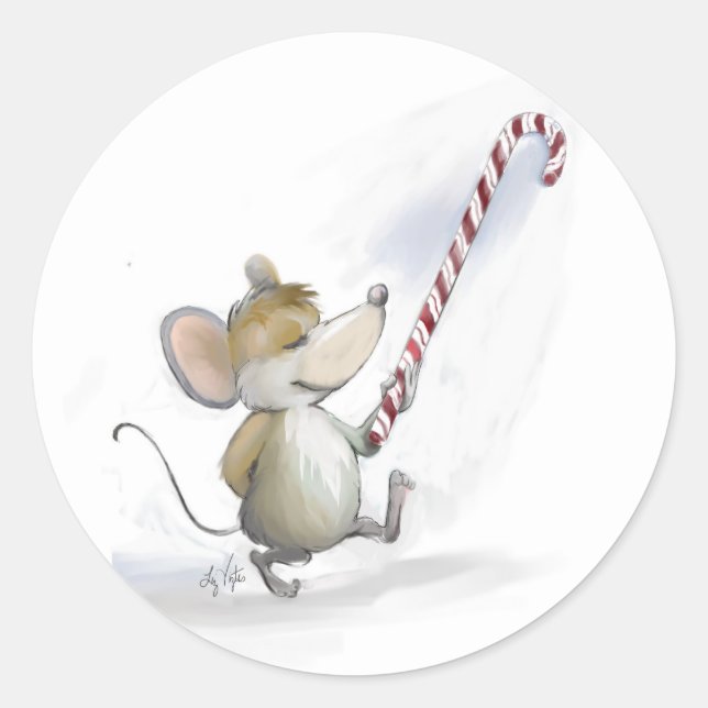 Pegatinas de feriado Moe Mouse Merry (Anverso)