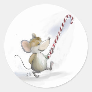Pegatinas de feriado Moe Mouse Merry