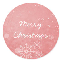 Pegatinas de feriado Red Snowflake Swirls