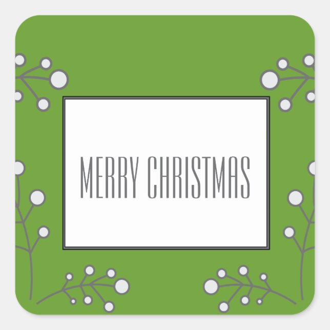 Pegatinas de feriado verde moderno (Anverso)