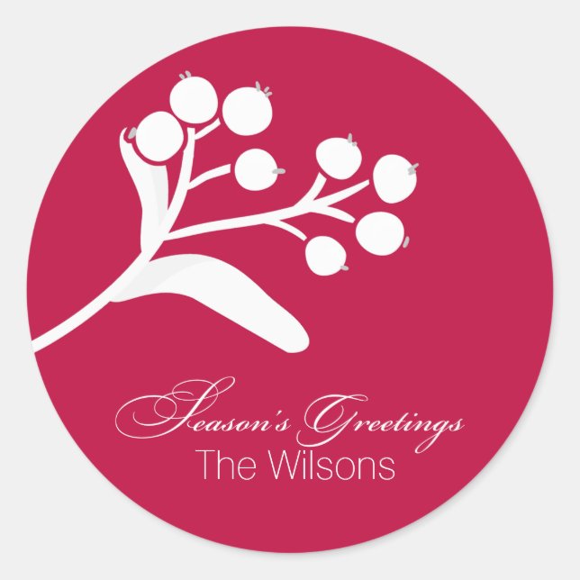 Pegatinas de feriados de Berries y Branches (Anverso)