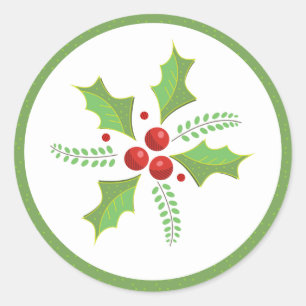 Pegatinas de Festive Holly Berries