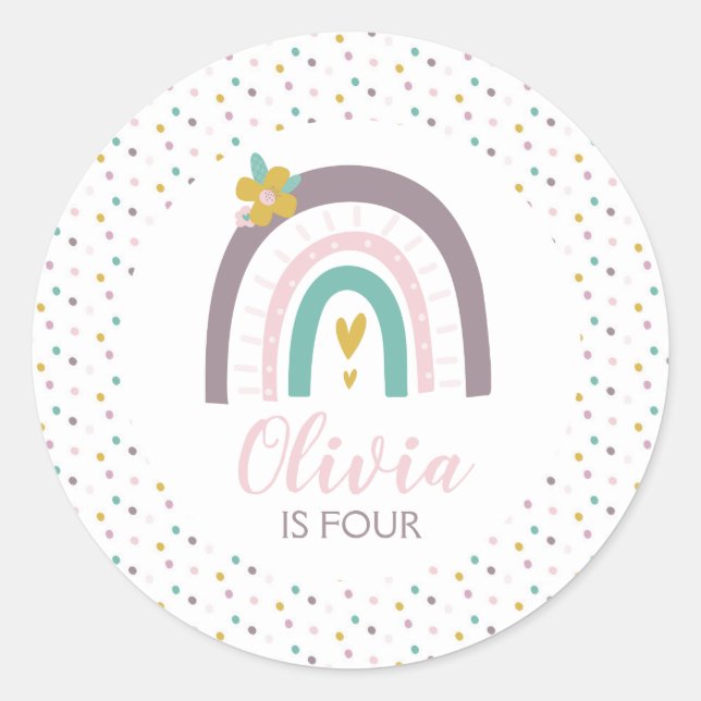 Pegatinas de fiesta de cumpleaños de arbustos y fl (Anverso)