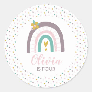 Pegatinas de fiesta de cumpleaños de arbustos y fl