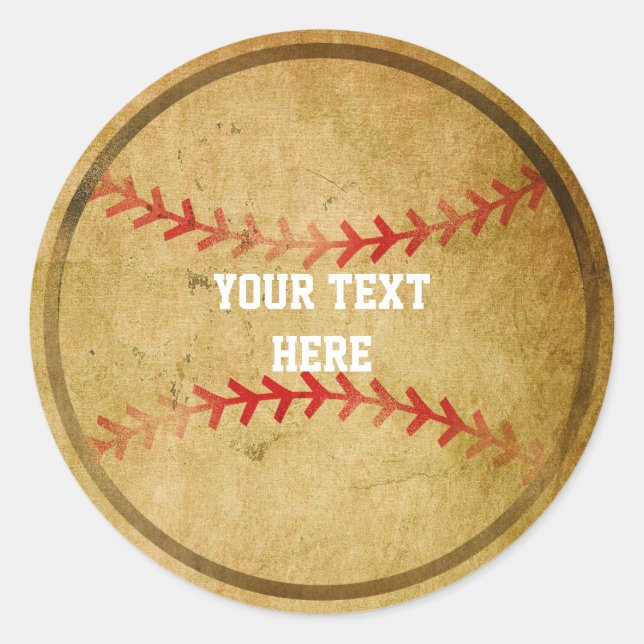 Pegatinas de fiesta de cumpleaños de béisbol antig (Anverso)
