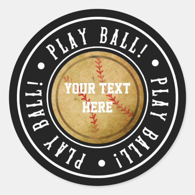 Pegatinas de fiesta de cumpleaños de béisbol vinta (Anverso)