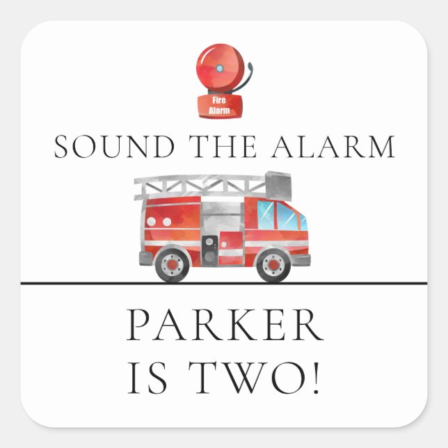 Pegatinas de fiesta de cumpleaños de camión de bom (Anverso)