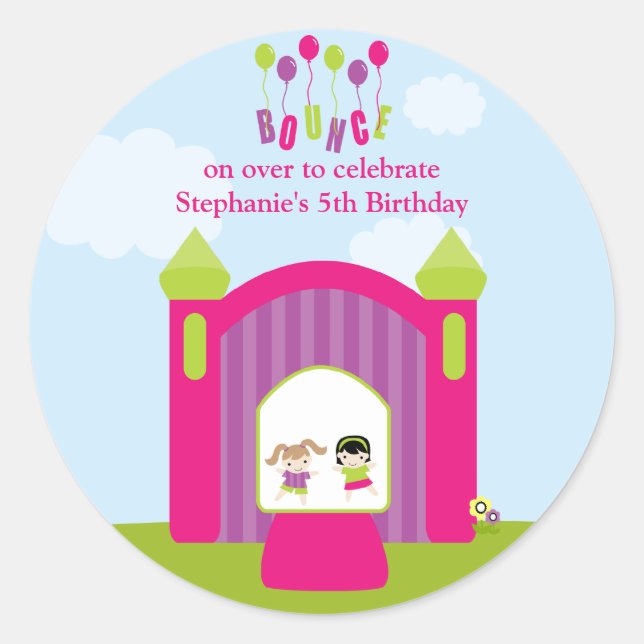 Pegatinas de fiesta de cumpleaños de rebote de div (Anverso)