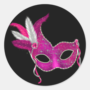 Pegatinas de fiesta de disfraz de rosa caliente