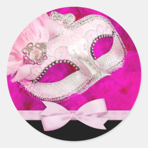 Pegatinas de fiesta de disfraz de rosa caliente