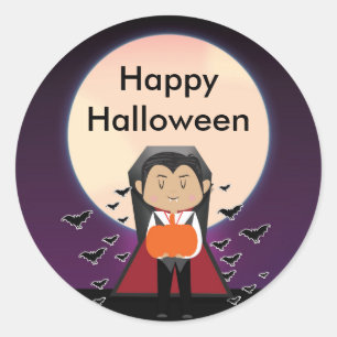 Pegatinas de fiesta de Halloween del pequeño vampi