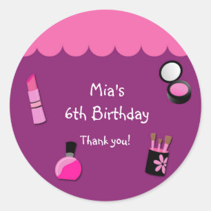 Pegatinas de fiesta de maquillaje para niñas glamu