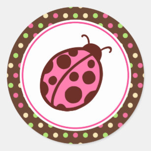 Pegatinas de fiesta de mariquita rosa