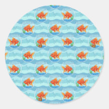 Pegatinas de fiesta de peces dorados