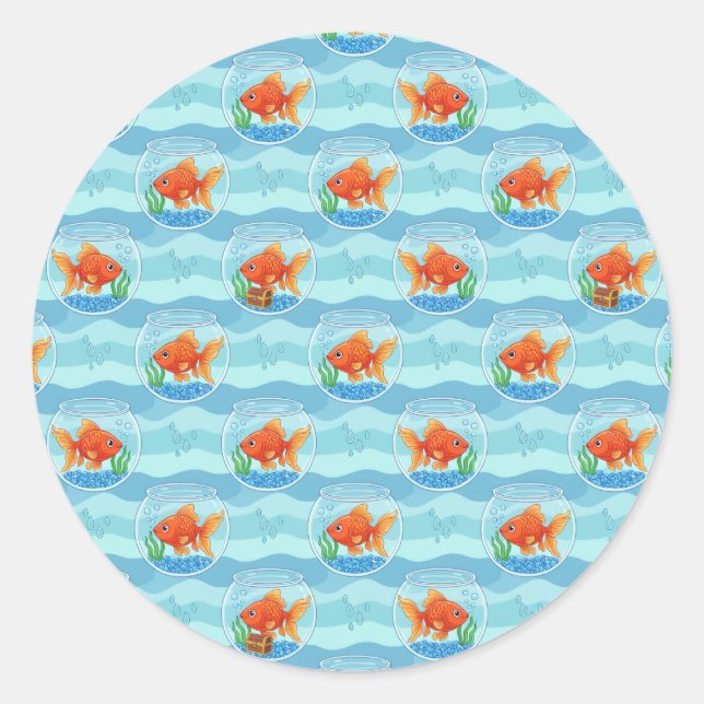 Pegatinas de fiesta de peces dorados (Anverso)