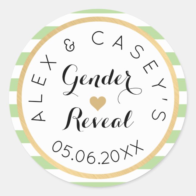 Pegatinas de Fiesta de Revelación de Género - Raya (Anverso)