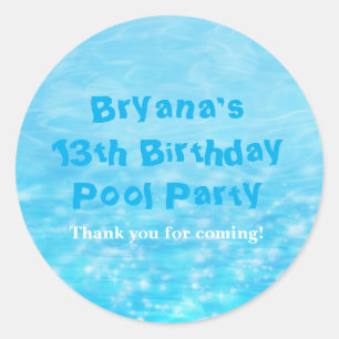 Pegatinas de fiesta de verano en piscina de playa