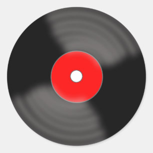 Pegatinas de fiesta de vinilo retro rojas