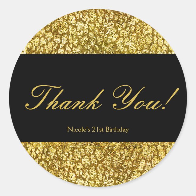 Pegatinas de fiesta elegantes con estampado de leo (Anverso)