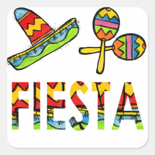 Pegatinas de Fiesta Fiesta Sombrero Maraca