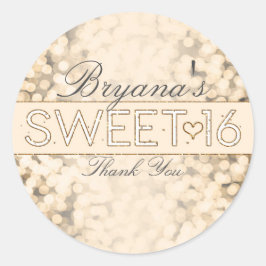 Pegatinas de fiesta Sweet 16 con luces brillantes 