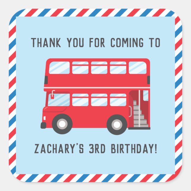 Pegatinas de Fiestas de bus de Londres de doble de (Anverso)