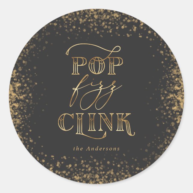 Pegatinas de fiestas de música pop clink (Anverso)