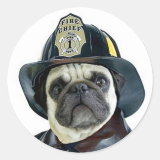 Pegatinas de Fireman Pug
