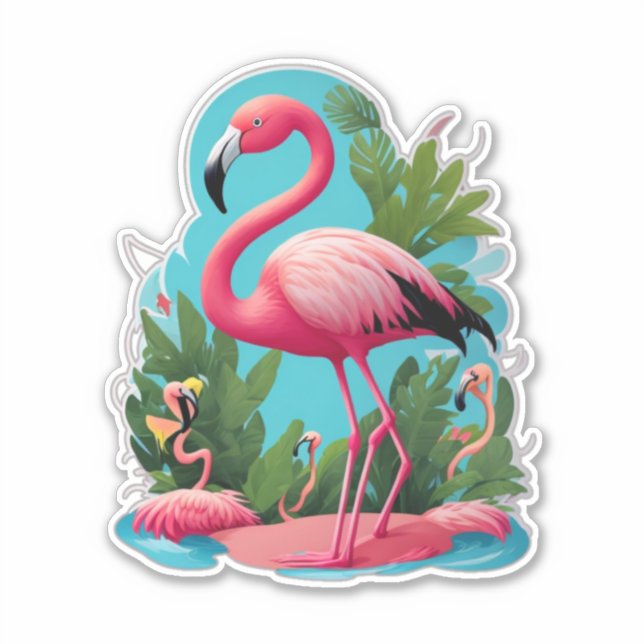 Pegatinas de Flamingo añaden una pizca de rosa a t (Anverso)