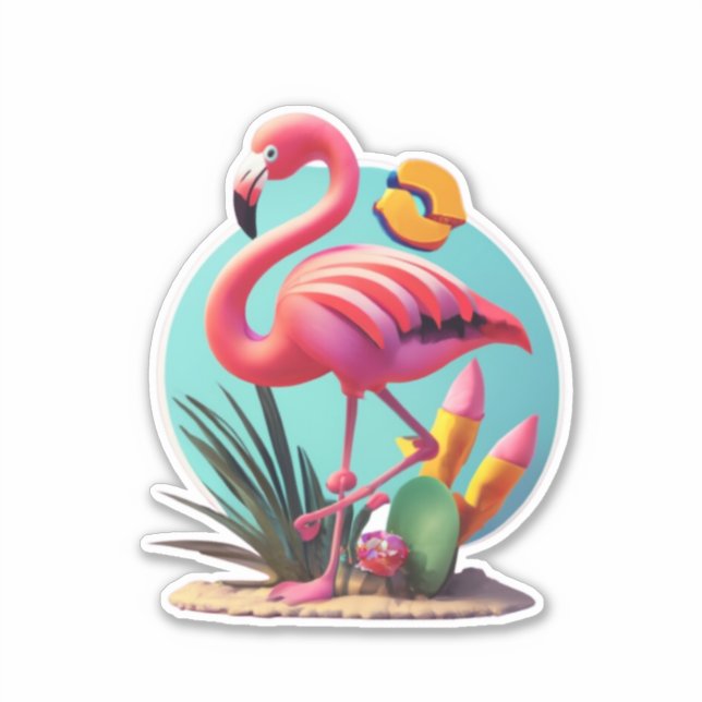 Pegatinas de Flamingo iluminan tu día (Anverso)