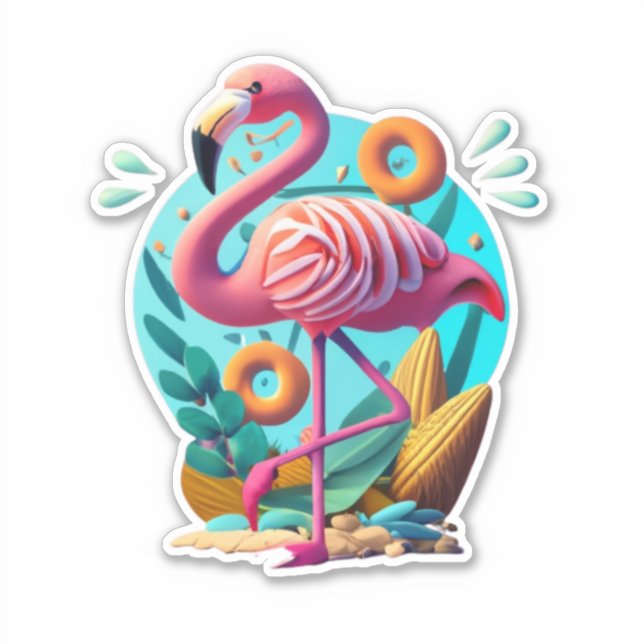 Pegatinas de Flamingo iluminan tu día (Anverso)