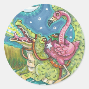 Pegatinas DE FLAMINGO ROJO DE FLOJO DORMIDO