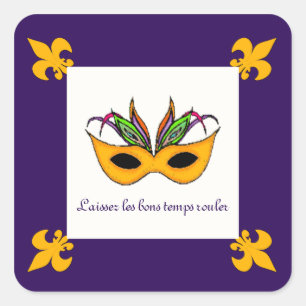Pegatinas de Fleur de Lis Mask Mardi Gras