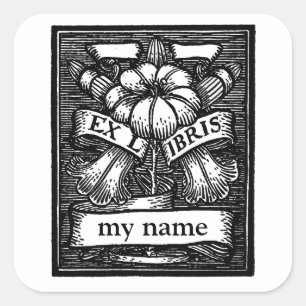 Pegatinas de flor Bookplate