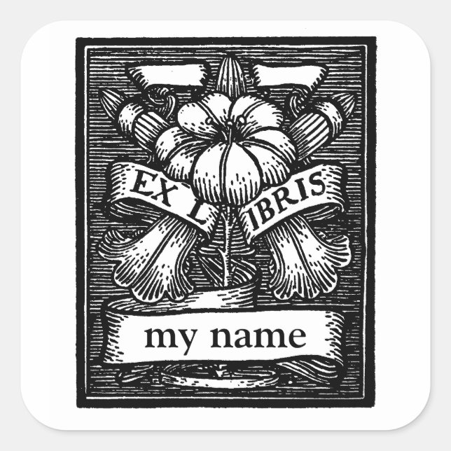 Pegatinas de flor Bookplate (Anverso)