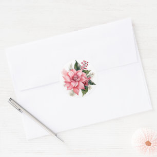 Pegatinas de Flor de Pascua Rosa