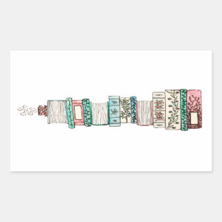Pegatinas de Floral Book Stack
