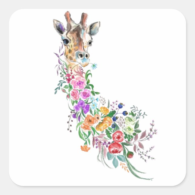Pegatinas de Floral Giraffe (Anverso)