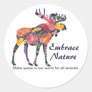 Pegatinas de Floral Moose Nature