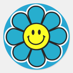 Pegatinas de flores (azul)